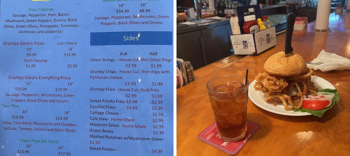 Grumpy Gators Bar & Grill Menu