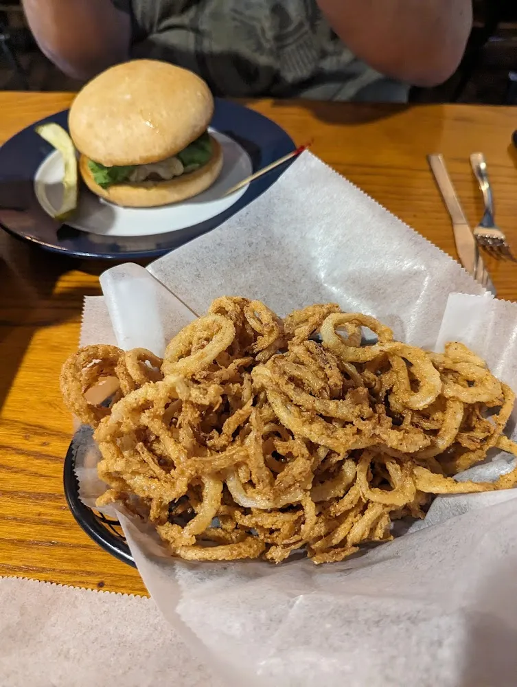 Fried Clam Strips and Onion Rings